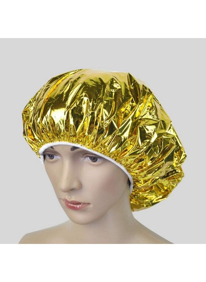 Beaupretty 6Pcs Hair Care Cap Treatment Spa Cap Deep Conditioning Cap Aluminum Foil Heat Insulation For Women Men Salon Home Spa Hair Dyeing Professional Hairdressing Tool(Golden Silver)  - Image 4