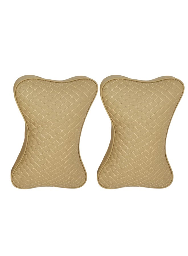 MOB 2PCS Car Neck Rest Pillows – Memory Foam Head Support Cushion, Soft PU Leather, Breathable, Ergonomic Design for Car, Office, Travel & Long Drive Comfort - Image 2