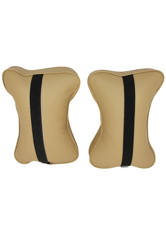 MOB 2PCS Car Neck Rest Pillows – Memory Foam Head Support Cushion, Soft PU Leather, Breathable, Ergonomic Design for Car, Office, Travel & Long Drive Comfort - Image 3