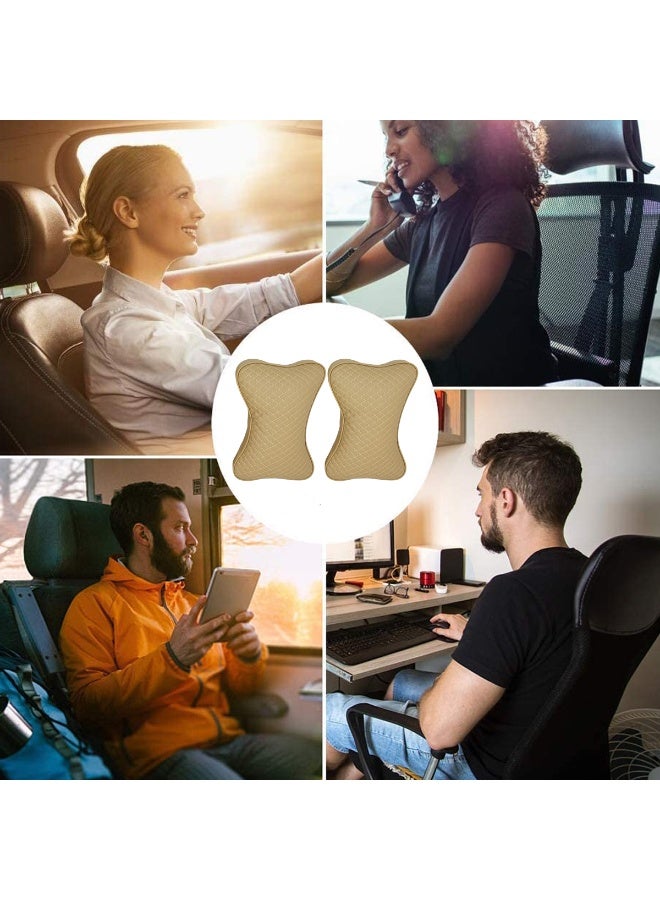 MOB 2PCS Car Neck Rest Pillows – Memory Foam Head Support Cushion, Soft PU Leather, Breathable, Ergonomic Design for Car, Office, Travel & Long Drive Comfort - Image 5