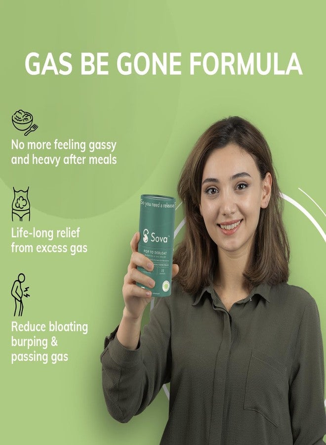 SOVA Pop to Debloat for Men & Women|Prevent Gassiness,Bloating and Discomfort|Clinically Researched Prebiotics,Probiotics & Digestive Enzymes |30 Vegan Sachets - 1 Month Supply,1 count,30 grams - Image 2