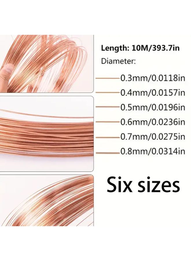 33 Rolls 99.7 Percent Pure Copper Wire No 6 Gauge 393.7 Inches Length 0.4 mm Diameter Soft Solid Bare Copper T2 Grade for Electronics Crafts Jewelry Making and Industrial Applications Crafting Supplies - Image 5