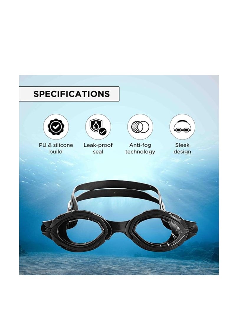 ENDLESS  - Swimming Goggle with Anti-Fog and UV Protection | Attached Ear Buds and Adjustable Strap | Soft Silicone Gasket for Leak Proof | With Hard Case - Image 1