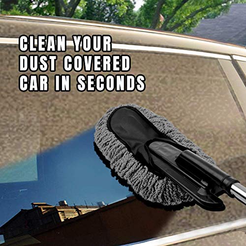 DS Enterprise | Removable Telescopic Car Wax Drag Nano Fiber Car Duster, Wash Brush Exterior Interior Cleaning Kit - Image 2