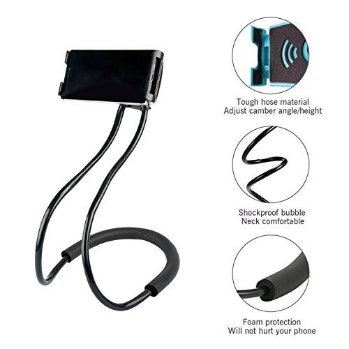 NCElec 011 Neck Cell Desk Bed,Bike and Motorcycle Mount,Lazy Bracket Mobile Phone Stand Holder (Black) - Image 4