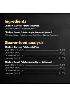 سيزار مجموعة متنوعة من وجبات طعام الكلاب الرطبة الناعمة من CESAR SIMPLY CRAFTED للبالغين، دجاج وجزر وبطاطس وبازلاء ودجاج وبطاطا حلوة وتفاح وشعير وسبانخ، 8 قطع (عبوة من قطعتين)  - Image 4