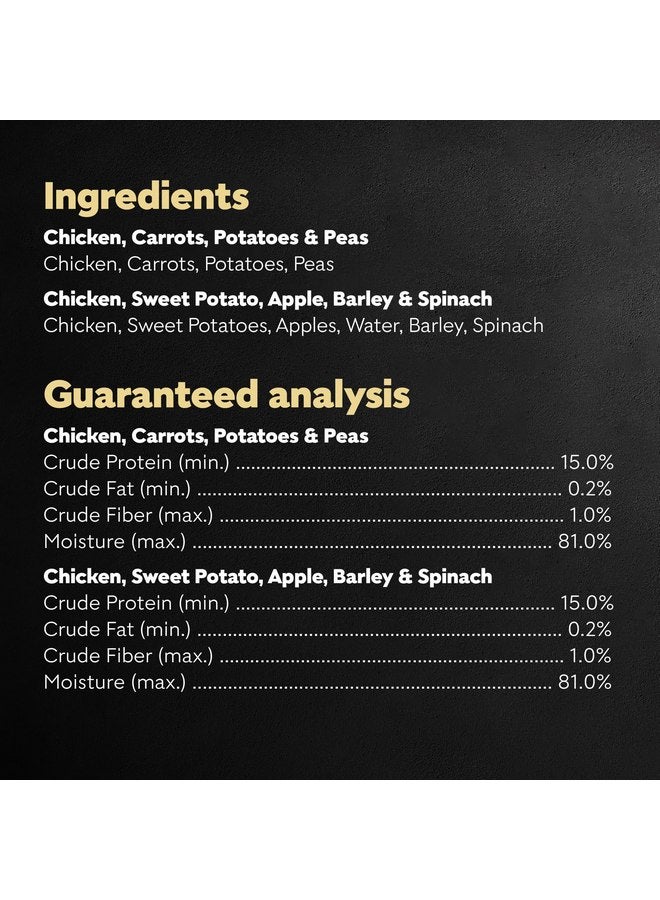 CESAR SIMPLY CRAFTED Adult Soft Wet Dog Food Meal Topper Variety Pack, Chicken, Carrot, Potato & Peas and Chicken, Sweet Potato, Apple, Barley & Spinach, 8 Count(Pack of 2) - Image 4