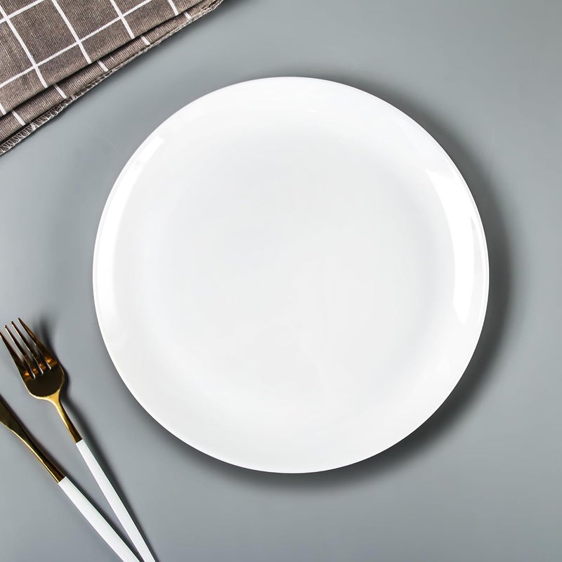 Crocera Large Dinner Plate Set of 6 Pcs PlainSnow White11 inchOpalglass - Image 1