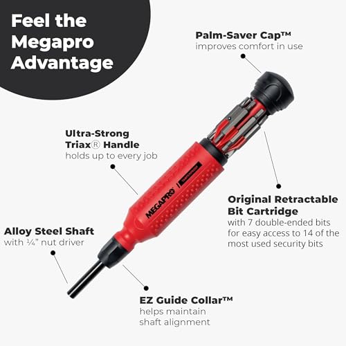 Megapro 151TP - Tamperproof 15-in-1 Multi-bit Screwdriver (Black/Red) - Image 3