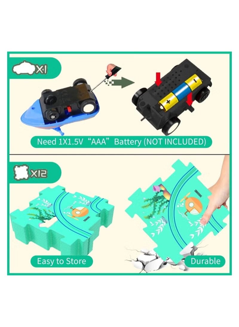 RATSAW - 25 PCS Puzzles for Kids Ages 3 to 5 Number Blocks Set Magic Tracks Toddler Puzzle Car Tracks Toys for 3 4 5 6 Year Old Boys Girls Montessori Toys for Kids Ocean - Image 1