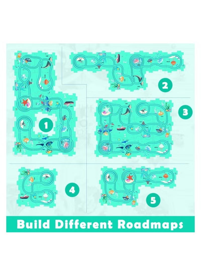 RATSAW - 25 PCS Puzzles for Kids Ages 3 to 5 Number Blocks Set Magic Tracks Toddler Puzzle Car Tracks Toys for 3 4 5 6 Year Old Boys Girls Montessori Toys for Kids Ocean - Image 1
