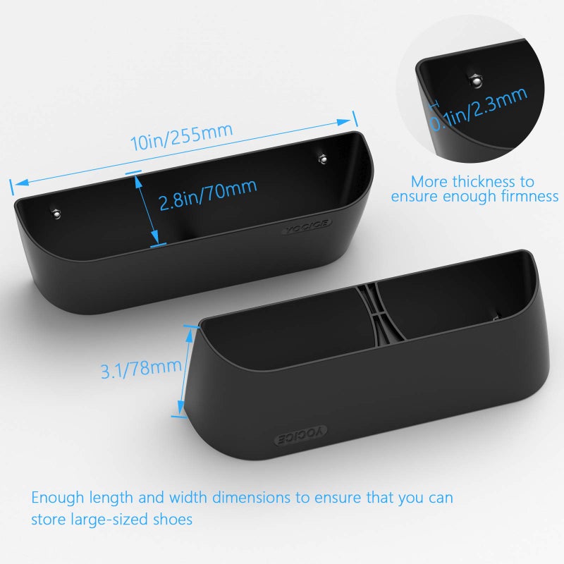 Yocice Wall Mounted Shoes Rack 4Pack with Sticky Hanging Strips, Plastic Shoes Holder Storage Organizer,Door Shoe Hangers (SM03-Black-4) - Image 3