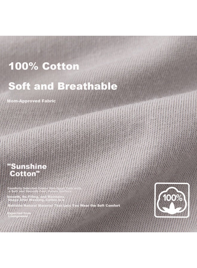 Top melon Dingguagua Dingguagua Men's Pure Cotton Spring Summer Short Sleeve Couple Wearable Homewear Set Men's Dove Gray 170 - Image 5