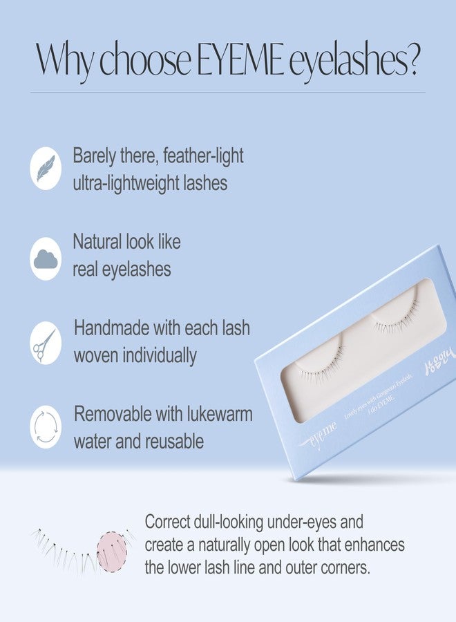 Piccasso EYEME Eyelash x Artist Collaboration NO.U21 Under - 5 Set Pack, Lightweight False Eyelashes for a Natural Underlash Look, Soft Lashes for Lower Lash Styling, Glue Not Included, K-Beauty - Image 2