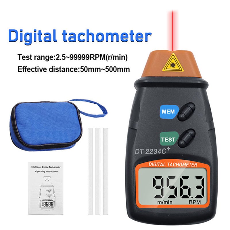 Digital Tachometer RPM Meter 2 5 99999Rpm 0 77In LCD Display For Motors Lathes Machines - Image 3