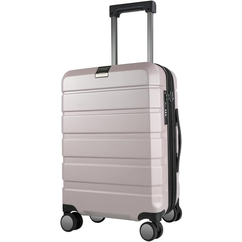 KROSER Hardside Expandable Carry On Luggage with Spinner Wheels & Built-in TSA Lock, Durable Suitcase Rolling Luggage with USB Port, Carry-On 20-Inch, Matte Purple/Pink - Image 1