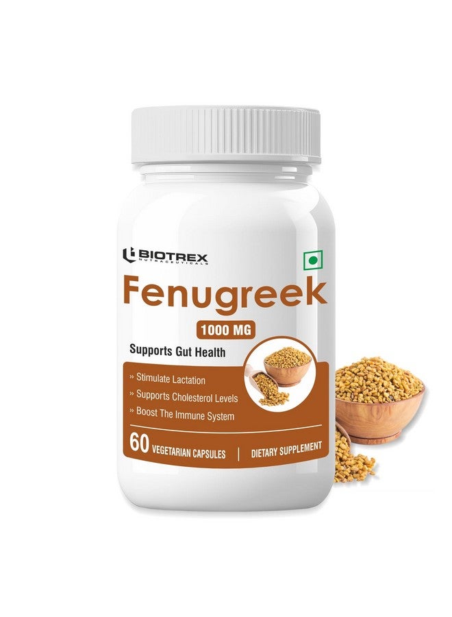Biotrex Nutraceuticals Biotrex Fenugreek - Improves Cholesterol Levels, 1000mg (60 Capsules), nutritional supplement, multivitamins, vitamin capsules, for men, women and adults, best health supplements - Image 1