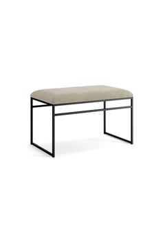 INDIDECOR INDIDECOR 64106 Hallway Bench Entryway Bench for Home and Office Grey Velvet Cushion Black Metal Frame Suitable for Living RoomBedroomOffice 100 cm x 46 cm x 39 cm  - Image 1