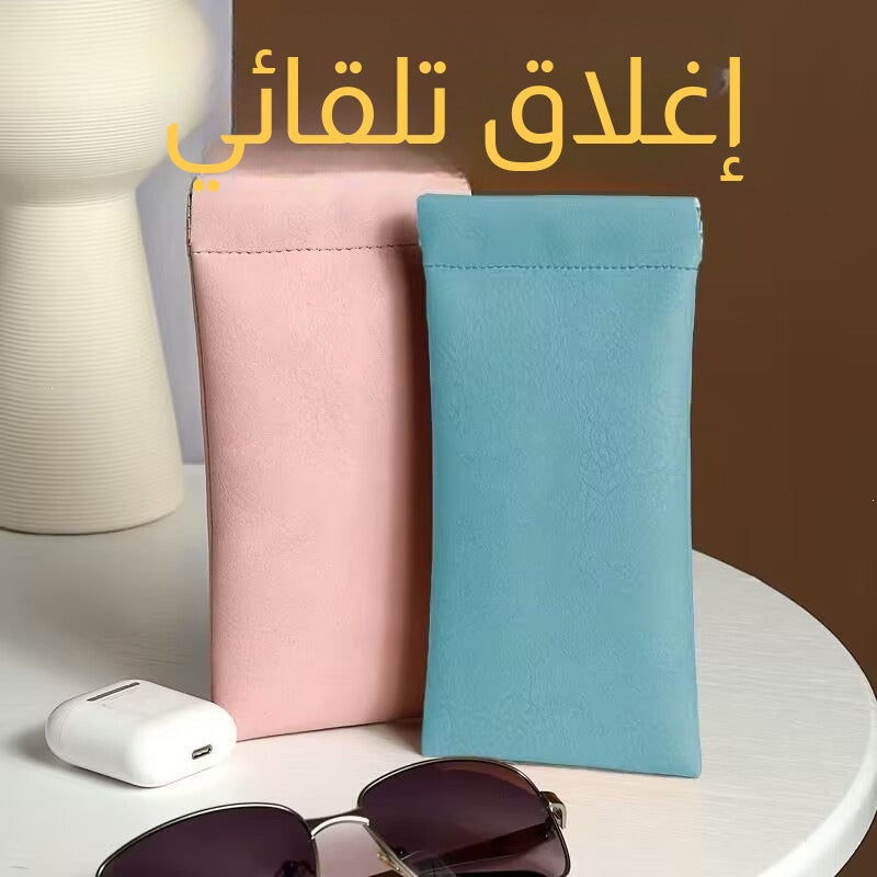 حقيبة نظارات جلدية محمولة بإغلاق تلقائي للنظارات الشمسية والنظارات الطبية - Image 2