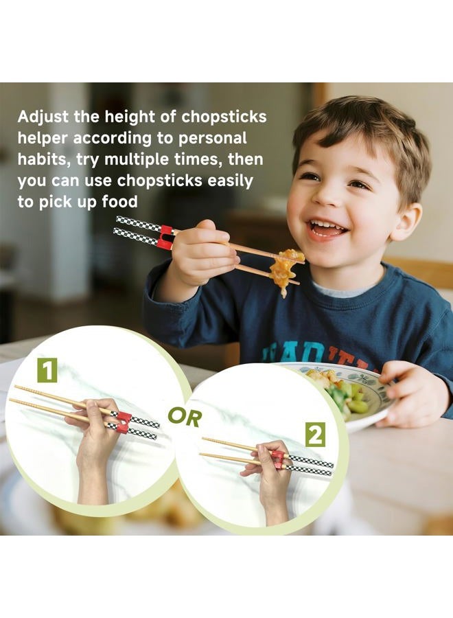 EAEDMY 5 Pairs Reusable Adult Kid Training Chopsticks Trainers for Beginners, Japanese Wooden Beginners Learning Training Chopsticks Helpers Set, Dishwasher Safe, L8.86Inch (1.Mount Fuji) - Image 4