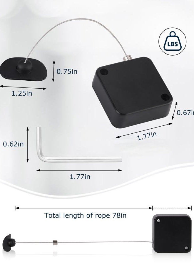 MERDTTES 6.5 Ft Retractable Remote Control Tether Locks, Security Lanyard Lock with Adjustable Leash Length Clasp for TV Remote Control, Tablets Showroom, Gaming Controller (2 PCS) - Image 3