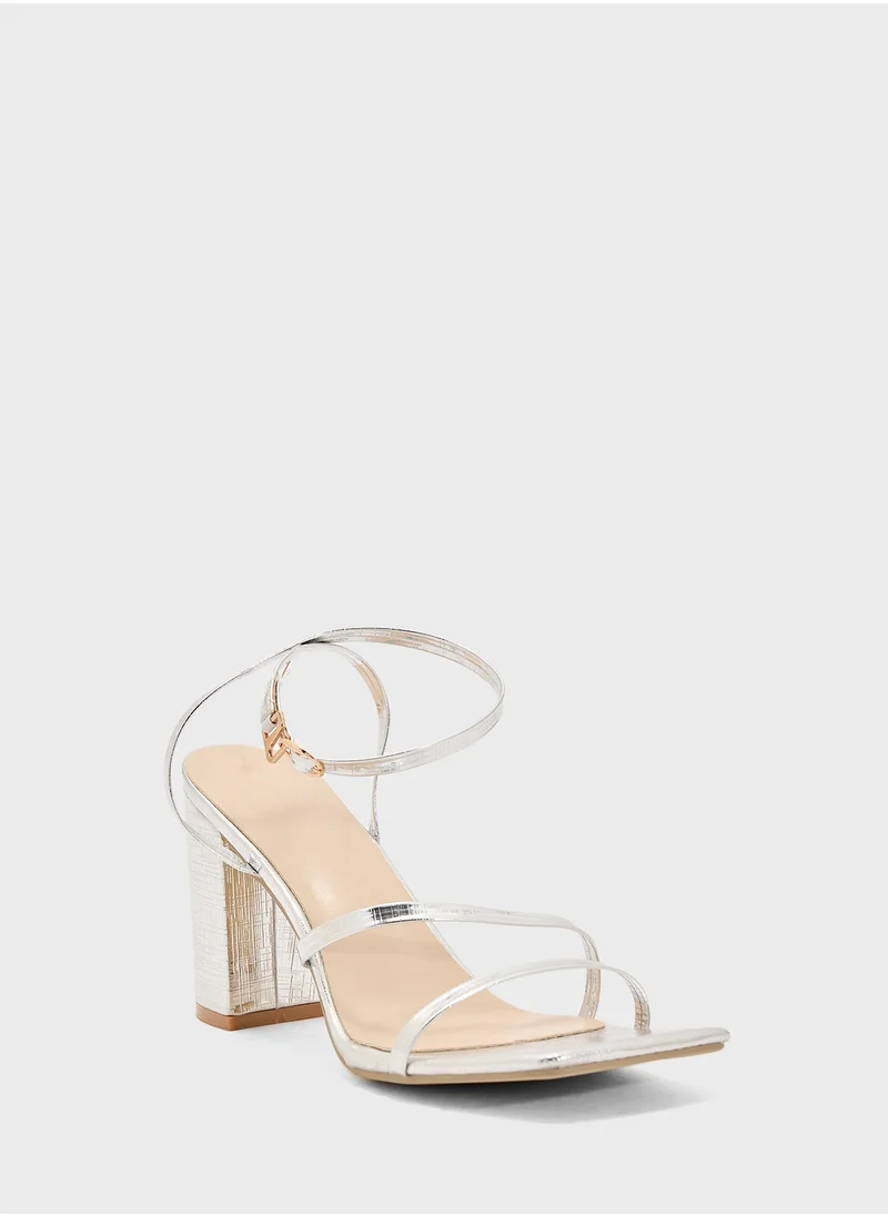 ELLA Triple Strap Block Heeled Sandal