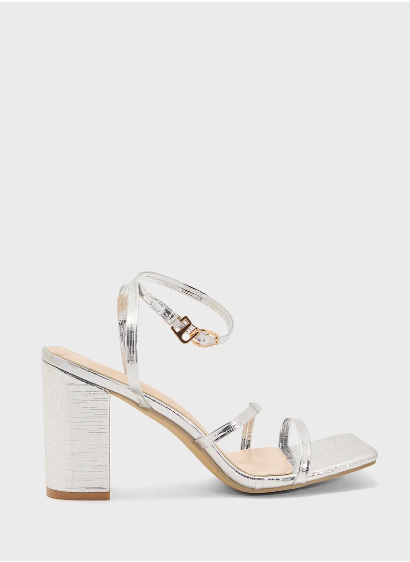 ELLA Triple Strap Block Heeled Sandal