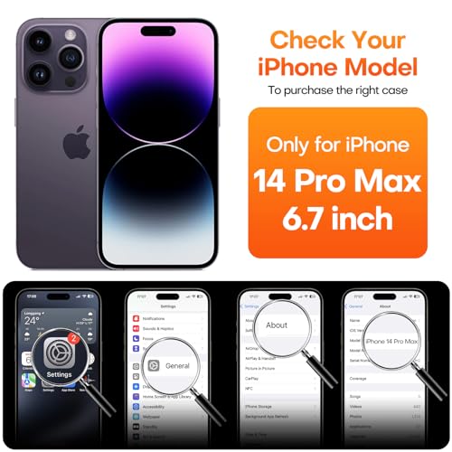 ImpactStrong Magnetic Guard Designed for iPhone 14 Pro Max Case [Camera Protection] [Military Grade Drop Tested] [Compatible with MagSafe] Slim Translucent Matte Phone Case (6.7") - Gray - Image 2