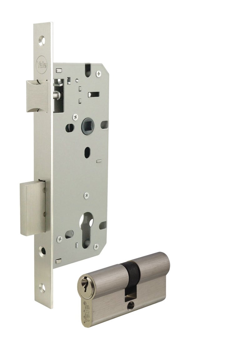 Yale - Yale Mortice Sash Lock Set K+K 70mm (35+35) Satin Nickel - Image 1