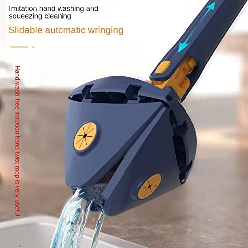CraftinAround 360° Rotatable Adjustable Cleaning Mop Extendable Triangle Mop with Long Handle Hand Twist Quick Dry Multifunctional Microfiber Wet and Dry Clean Floor Wall with 3 Replacement Pads - Image 2