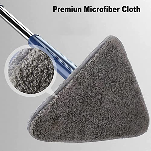 CraftinAround 360° Rotatable Adjustable Cleaning Mop Extendable Triangle Mop with Long Handle Hand Twist Quick Dry Multifunctional Microfiber Wet and Dry Clean Floor Wall with 3 Replacement Pads - Image 4