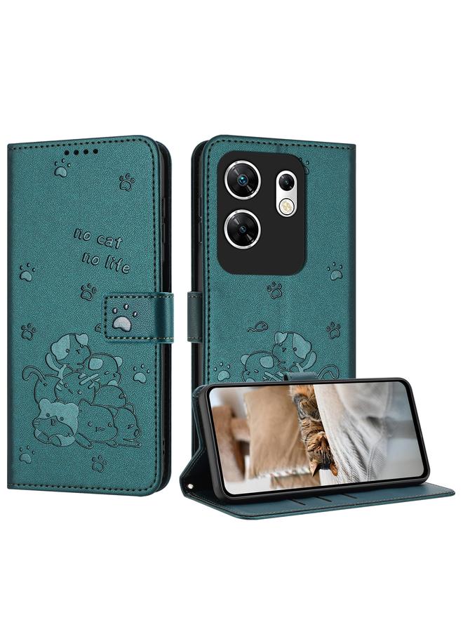 اس-توب جراب جلدي لهاتف Infinix Zero 30 4G بتصميم قطة منقوش مع حبل تعليق - Image 1