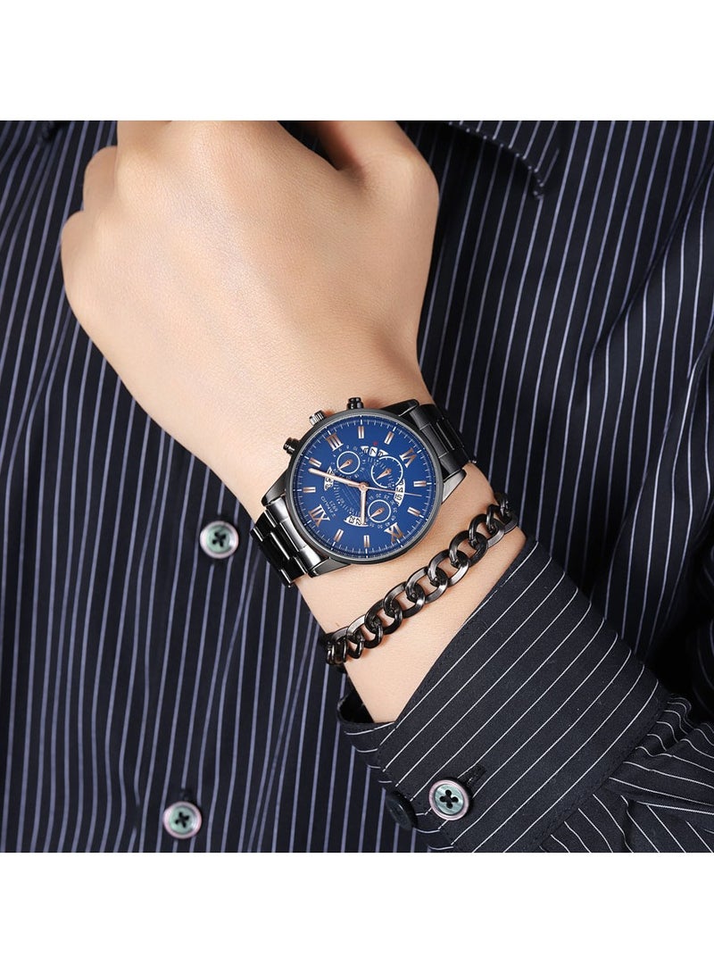 Men's stylish casual stainless steel strap quartz watch  - Image 2