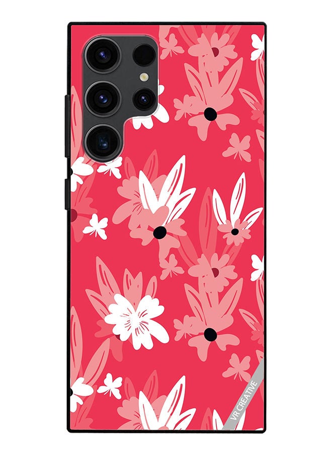 VR CREATIVE Protective Case Cover For Samsung Galaxy S23 Ultra 5G Floral Pattern Based On Traditional Folk Art Ornaments Design Multicolour - Image 1