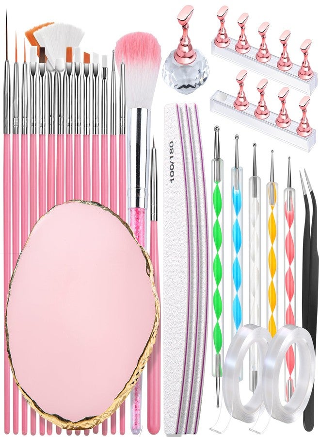 FANDAMEI Nail Design Tools, Nail Art Tools, Nail Brush, Nail Art Kit With Nail Stand, Nail Holder For Painting Nails, Nail Art Brushes, Nail Dotting Tool, Nail Art Palette, Nail Tools For Nail Art - Image 1