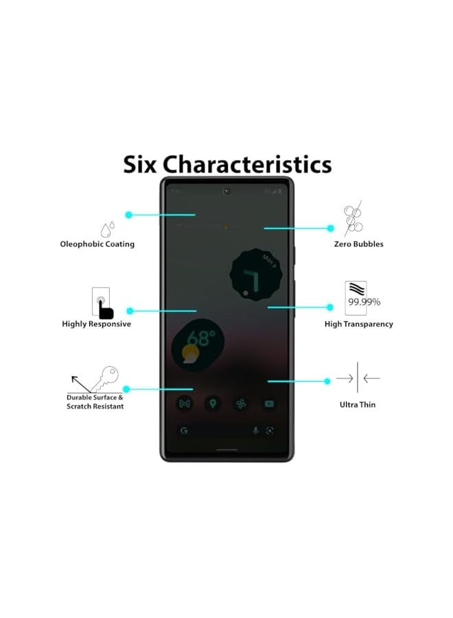 بروماس واقي شاشة للخصوصية متوافق مع واقي شاشة Google Pixel 7a من الزجاج المقسى [مضاد للوهج] [تغطية كاملة عالية الدقة] [سهل التركيب] [مقاوم للخدش] [صلابة 9H] - Image 2