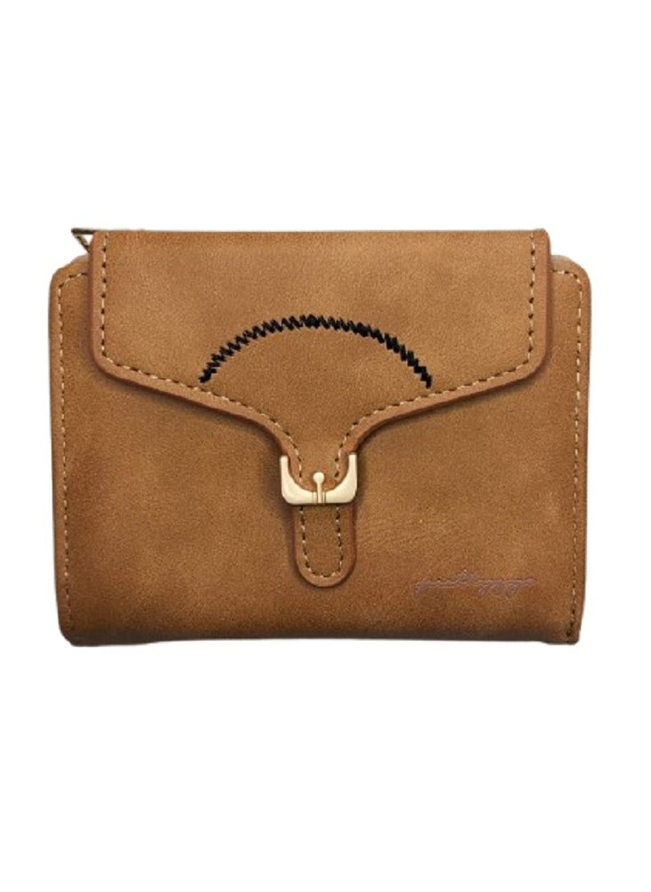 Generic Purse Female Vintage 2-in-1 Coin Purse And Card Bag - Brown  - Image 1