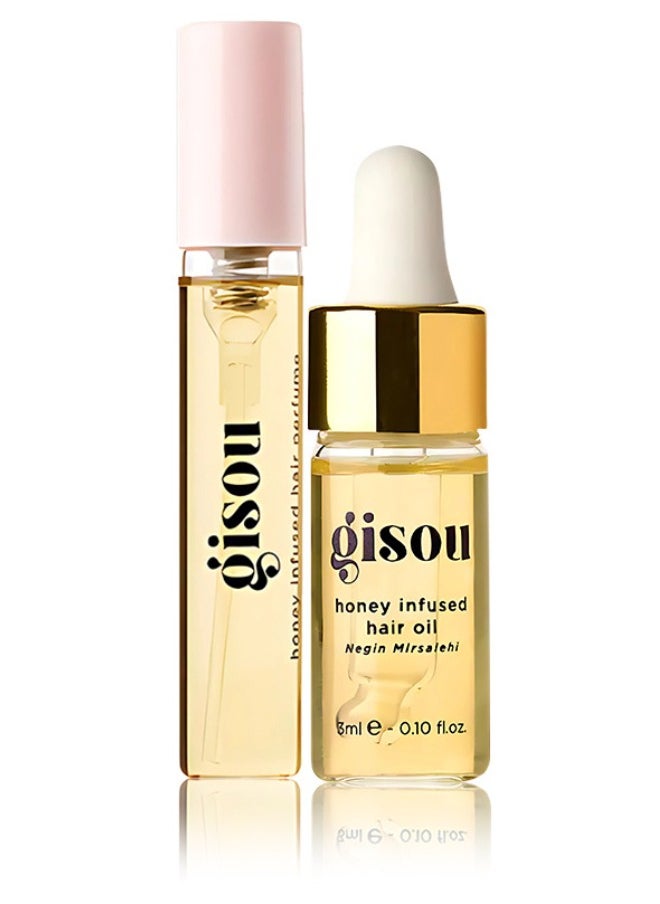 Gisou Honey Infused Hair Perfume Fragrance Spray 4ml & Honey Infused Hair Oil 3ml  - Image 1