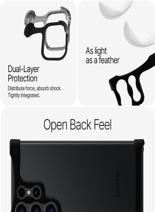 Arc Pulse Designed for Samsung Galaxy S22 Ultra Phone Case (2023), Minimalist Protective Shock Absorption Aerospace Grade Aluminum Shells + Elastomer Inlays Easy Fit 6.1 inch Matte Black - Image 3