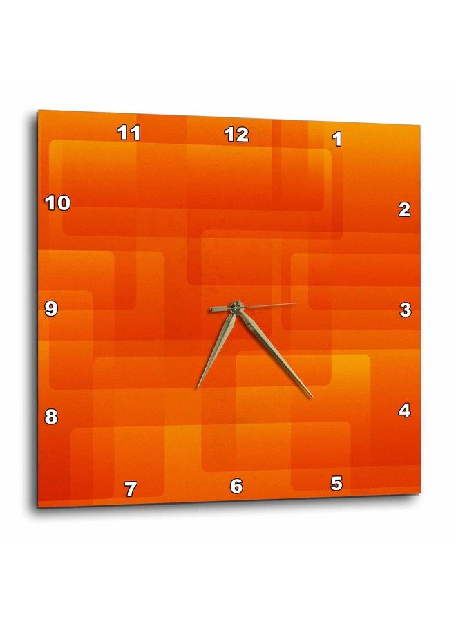 3DROSE Bright Orange On Orange Rounded Rectangles Abstract Wall Clock 13 By 13Inch (Dpp_213735_2) - Image 1