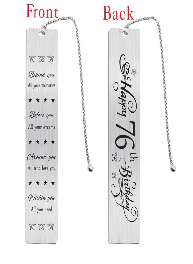 Jzxwan Happy 76th Birthday Gifts for Women Men, 76 Year Old Birthday Bookmark, Female 76 Yr Old Bday Card Gift Ideas, 1949 Book Mark for Woman Man, 76th Bday Decorations - Image 2
