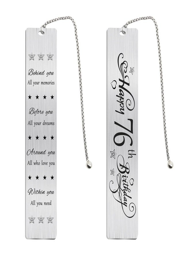 Jzxwan Happy 76th Birthday Gifts for Women Men, 76 Year Old Birthday Bookmark, Female 76 Yr Old Bday Card Gift Ideas, 1949 Book Mark for Woman Man, 76th Bday Decorations - Image 1
