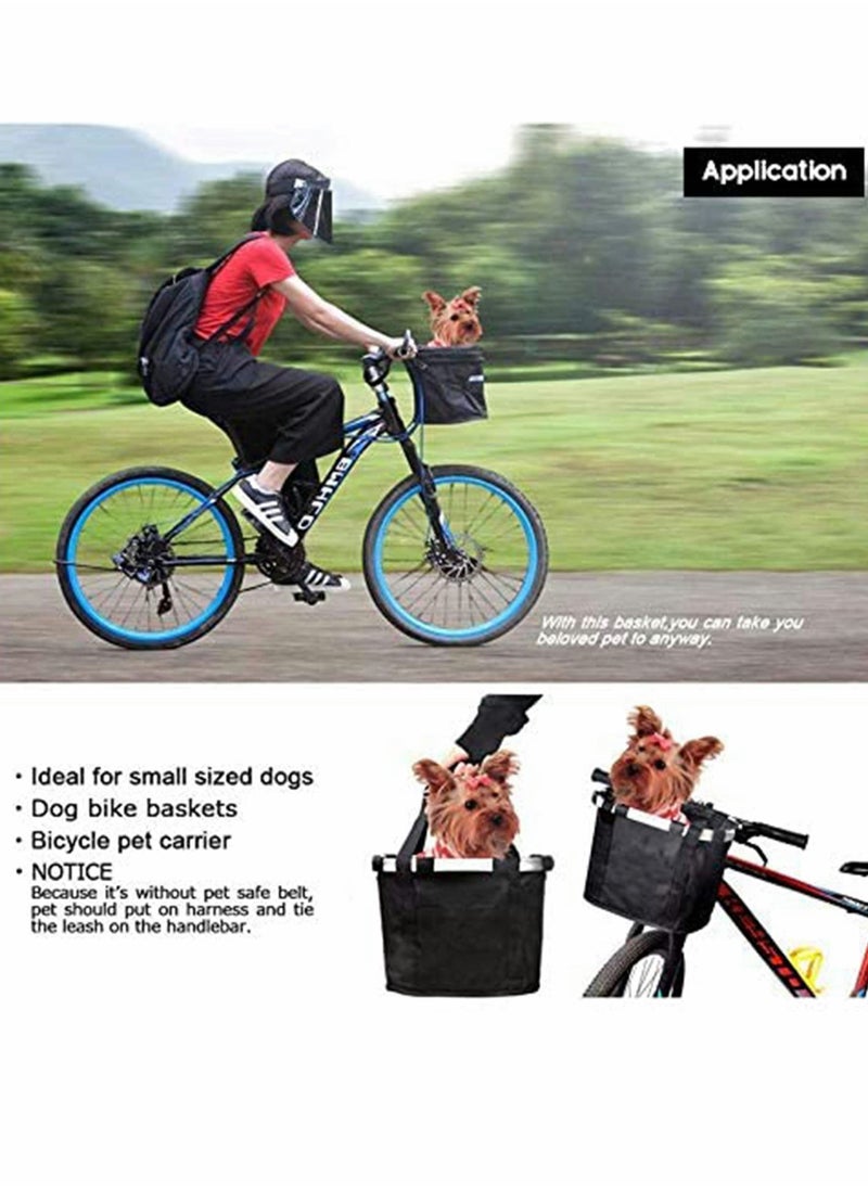 Y&D - Dog Bicycle Basket, Pet Carrier Puppy Travel Bike Front Waterproof Canvas Easy Install Detachable For Cycling Bag Mountain Picnic Shopping, Handbag - Image 1
