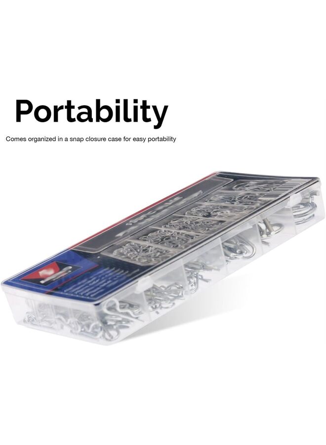 مجموعة متنوعة من دبابيس الكوتر 50457A، 150 مشابك فولاذية مطلية بالزنك، دبابيس تثبيت صغيرة لنظام قفل دبوس السحب، دبابيس تثبيت متنوعة، مجموعة دبابيس تثبيت متنوعة، مشابك R - Image 3