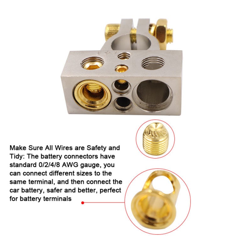 Car Battery Connectors: Gold Zinc Alloy, Corrosion Resistance, Voltage Display - Universal Compatibility, Extended Battery Lifespan for Car Battery Maintenance - Image 4