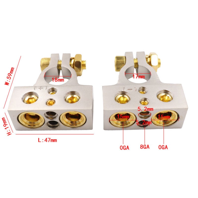Car Battery Connectors: Gold Zinc Alloy, Corrosion Resistance, Voltage Display - Universal Compatibility, Extended Battery Lifespan for Car Battery Maintenance - Image 3