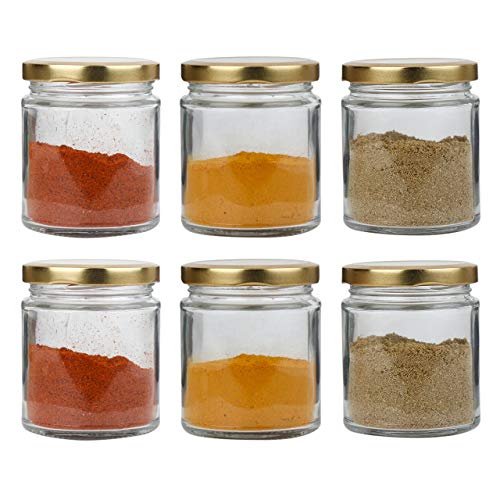 Pure Source India Glass jar Container, Food Safe, Airtight, BPA Free - Capacity 50 Gram, (Pack of 6 Pieces, Kitchen Jars - Clear) - Image 1