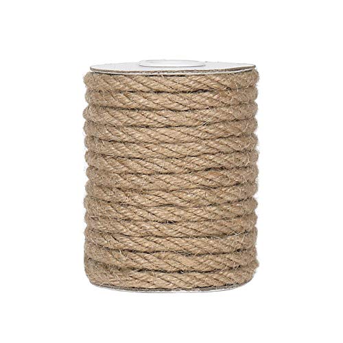 Tenn Well 6mm Jute Rope 33 Feet Natural Craft Rope Thick Twine for Gardening Bundling Decorating DIY Crafts Brown