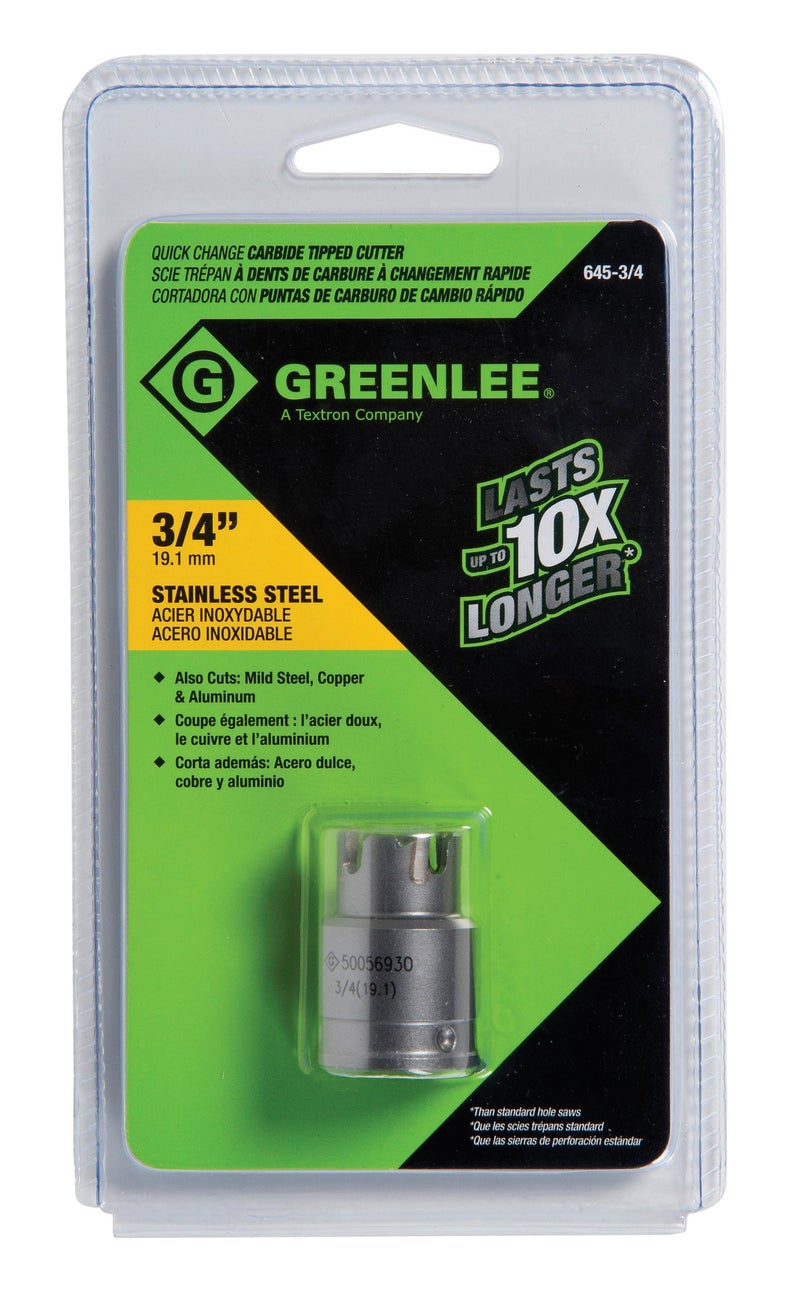 Greenlee 645-3/4 Quick Change Stainless Steel Hole Cutter, 3/4-Inch - Image 2