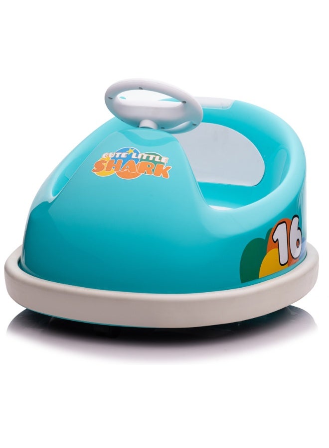 Cute Little Shark Bumper Car 6V Blue XMX621  - Image 1